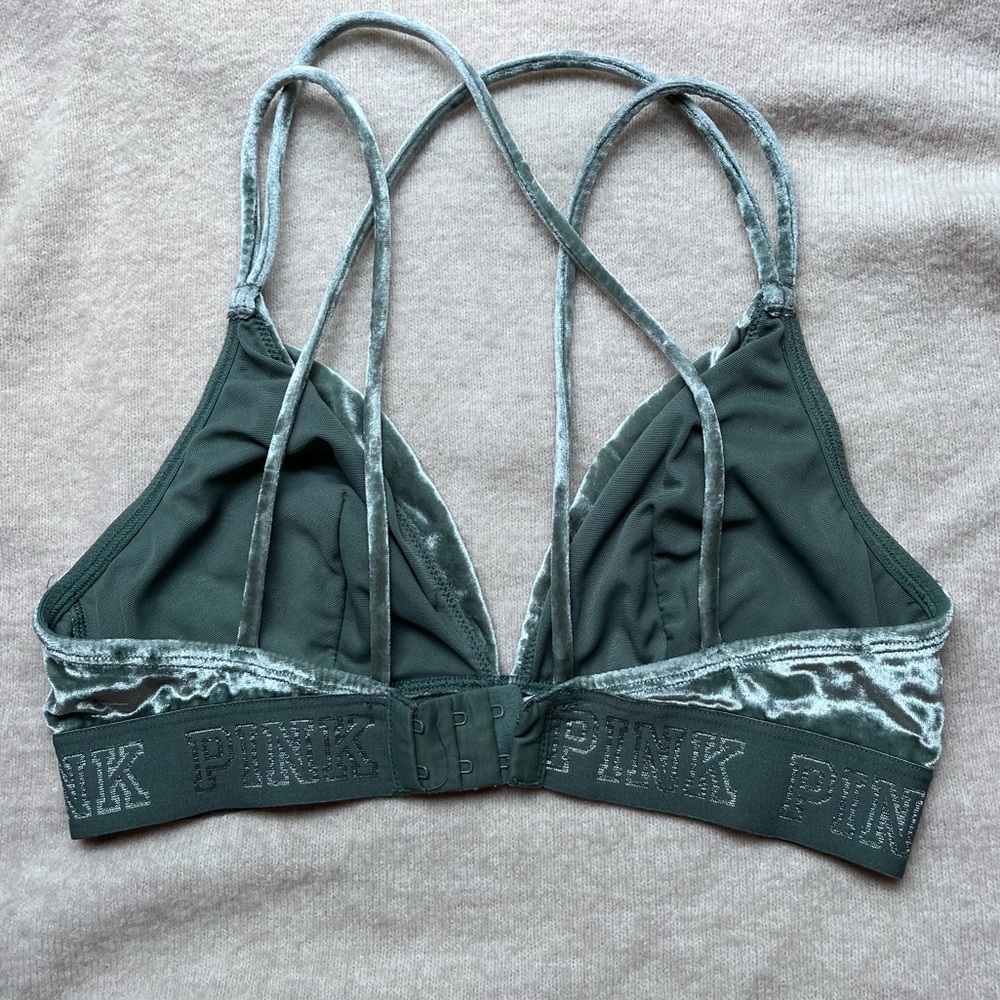 🌸Pink by Victoria’s Secret Green Velvet Bralette 🌸 - Picture 2 of 5